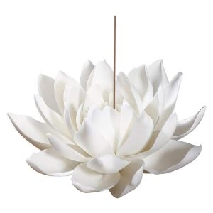 3.9 Inch Ceramic Lotus Incense Burner - Lotus Flower